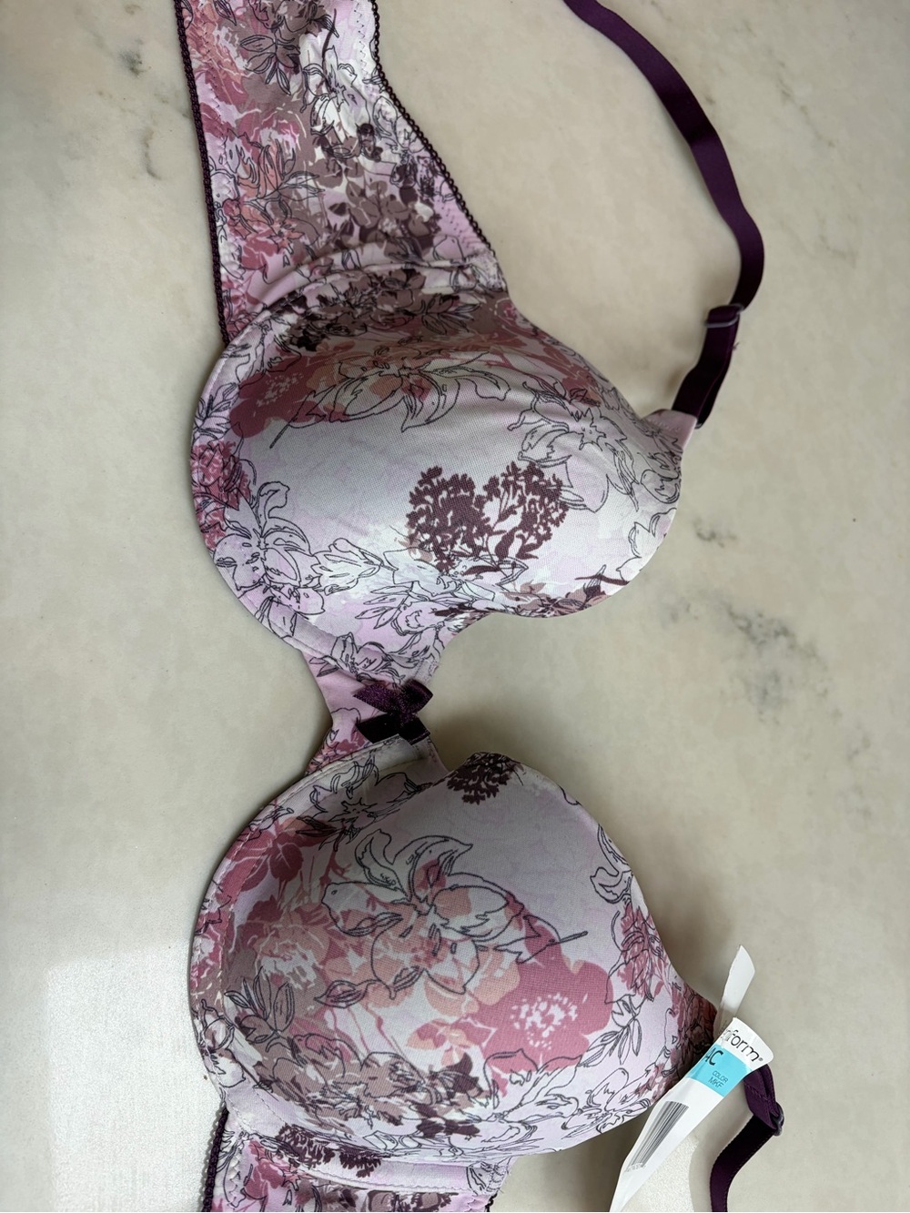 Maidenform Floral Print Bra in Mauve and Pink